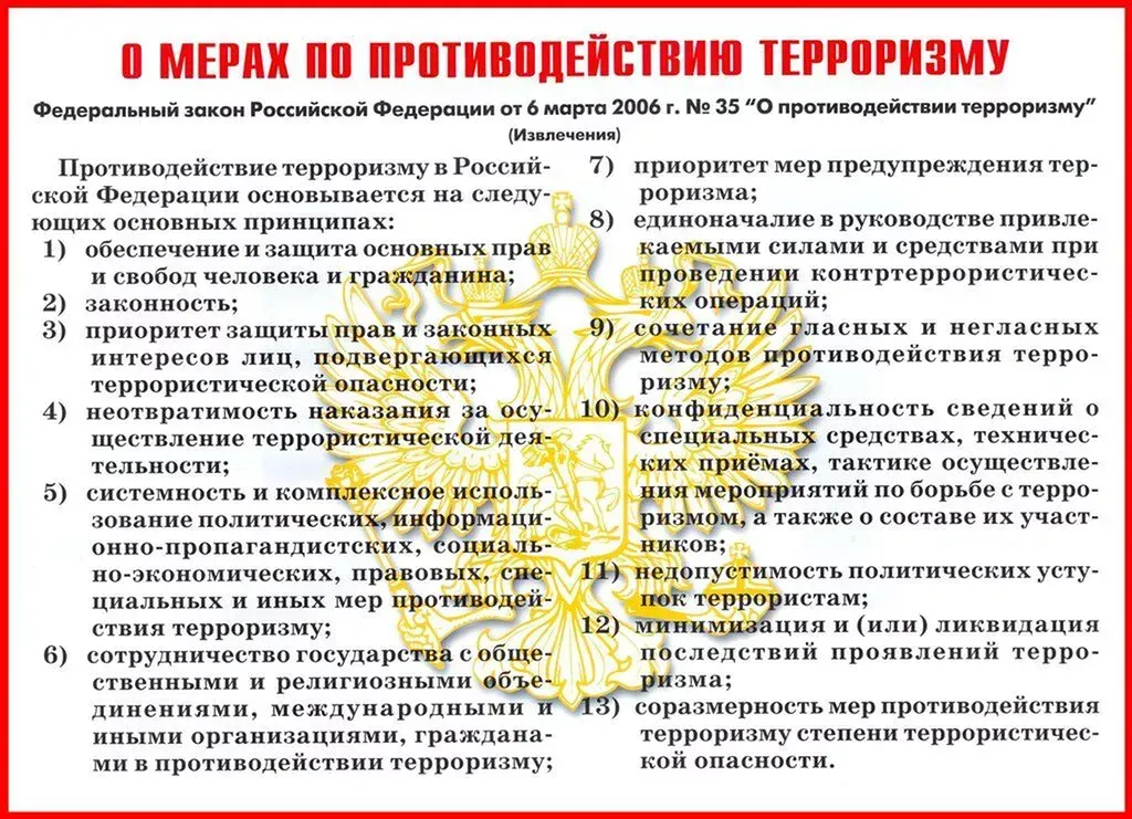 о мерах по противодействию терроризма